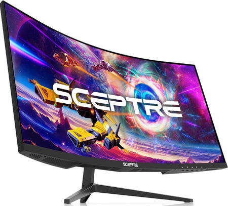 30-Inch Ultra Wide Curved Gaming Monitor - 21:9, 2560x1080, 200Hz, HDMI/DisplayPort, Built-In Speakers, Sleek Metal Black Design