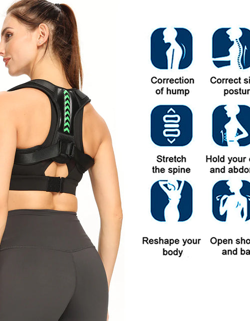Load image into Gallery viewer, Shoulder Support Adjustable Back Pain Support Posture Corrector Brace Belt Strap
