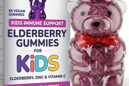 Elderberry Gummies for Kids 3 in 1 Immune Support with Zinc Vitamin C 60 Count Kids Elderberry Gummies for Daily Immunity Vegan Formula for Strong Immune Health