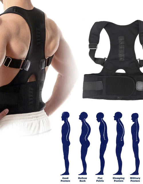 Load image into Gallery viewer, Posture Corrector Support Magnetic Back Shoulder Brace Belt Band for Men Women

