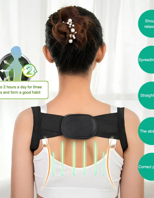Load image into Gallery viewer, 1PC White Posture Corrector for Men and Women - Bionic System Back Brace Adjustable Upper Back Support Shoulder Posture Brace, Back Straightener Neck Pain Relief
