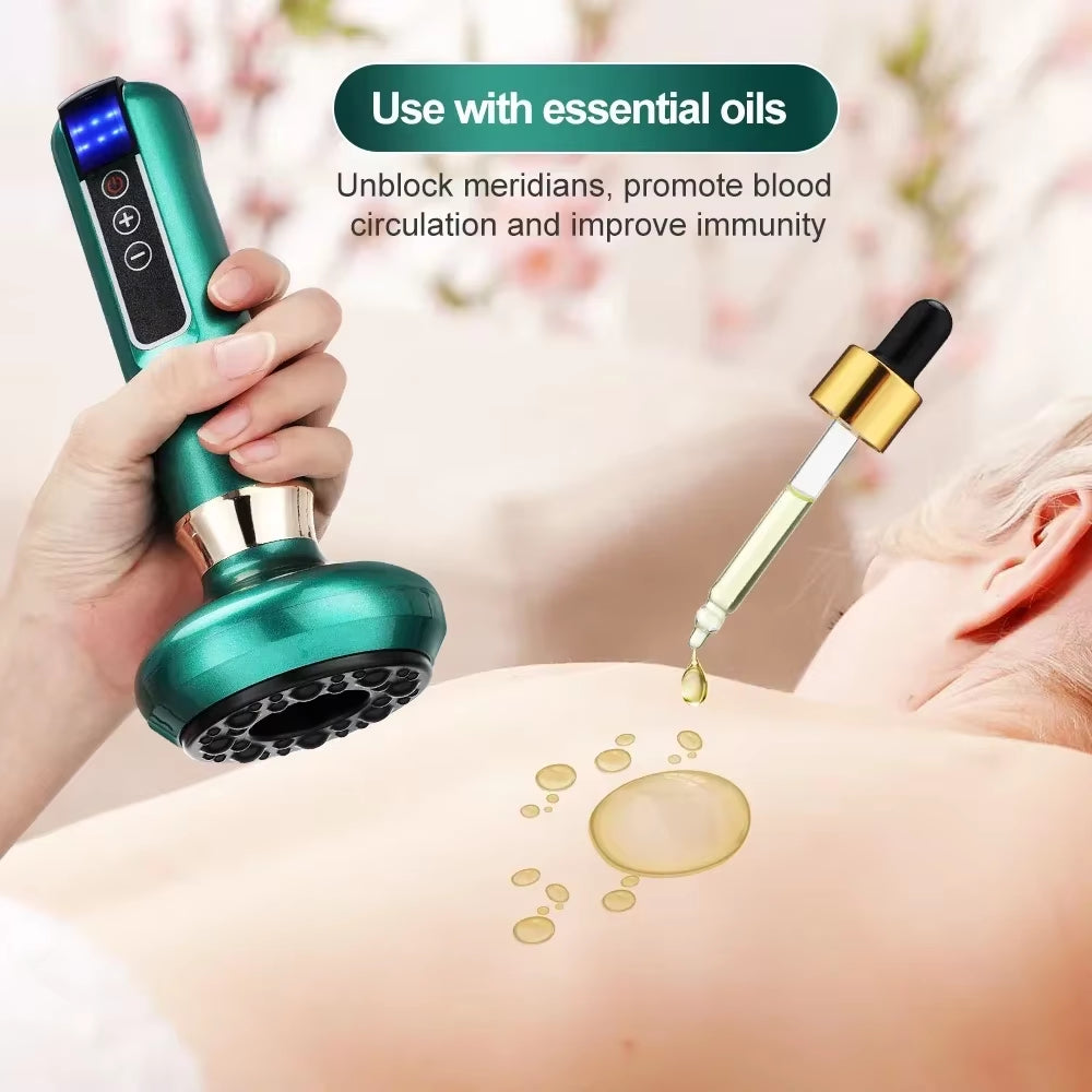 Revitalize Your Body with the Tricolor Electric Massager: Anti-Cellulite Vacuum Suction Cup & Infrared Heat Scraping Therapy for Slimming and Wellness