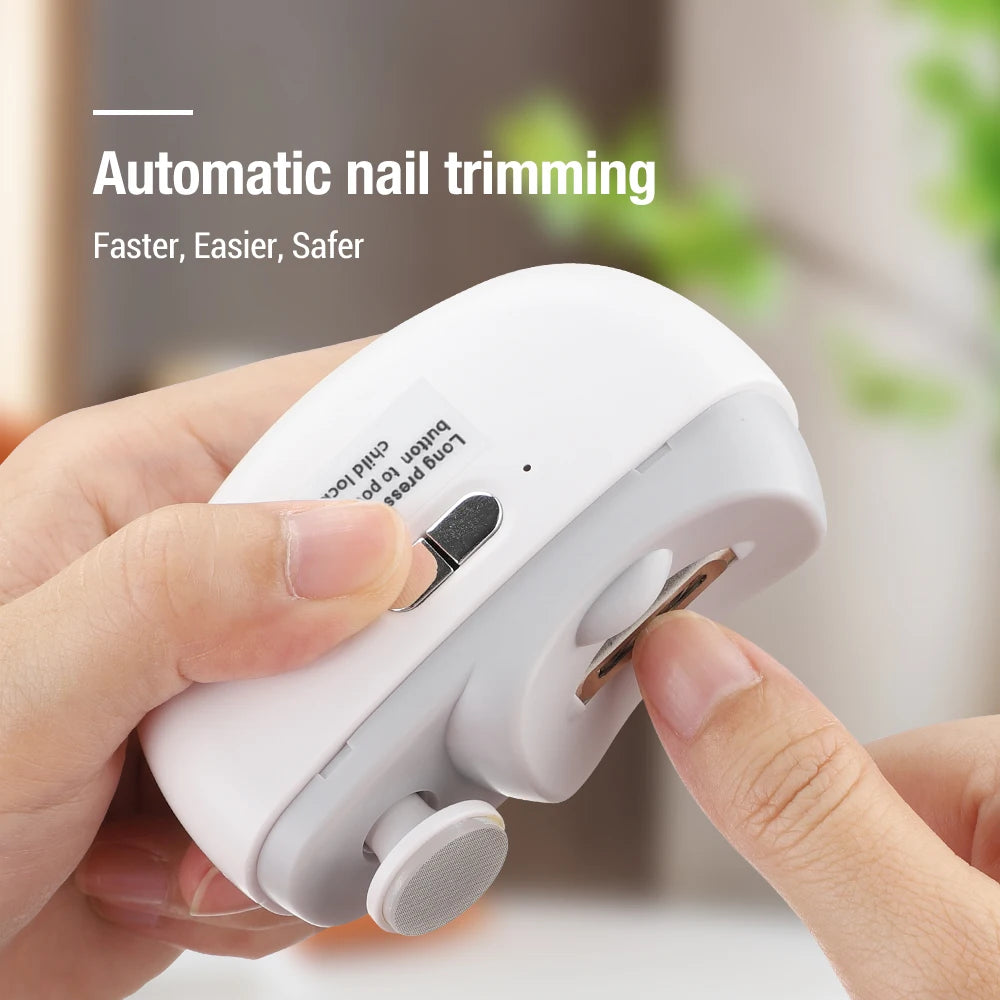 Rechargeable Electric Nail Clipper & Polisher - Automatic Trimmer for All Ages with LED Light