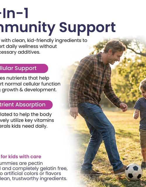 Load image into Gallery viewer, Elderberry Gummies for Kids 3 in 1 Immune Support with Zinc Vitamin C 60 Count Kids Elderberry Gummies for Daily Immunity Vegan Formula for Strong Immune Health
