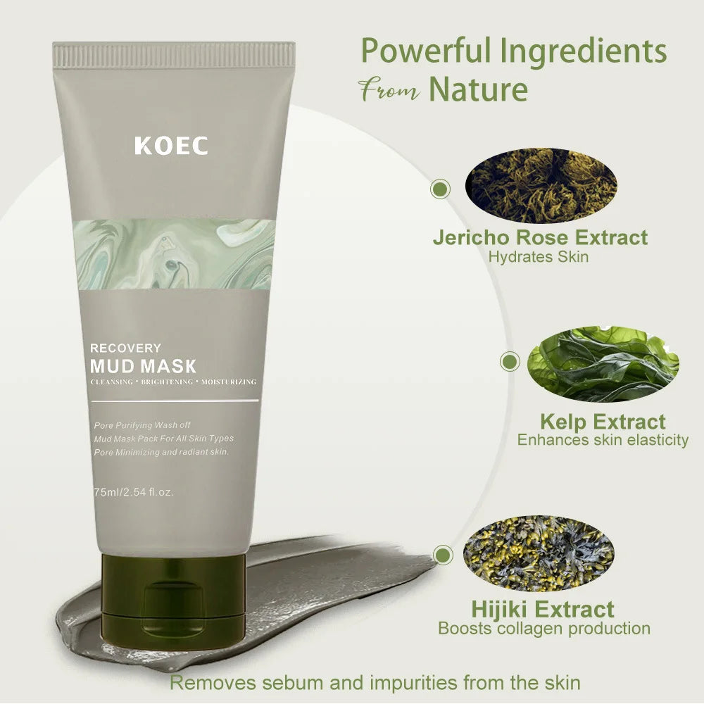 Revitalizing Volcanic Mud Facial Mask - Deep Cleansing & Moisturizing for Face and Body, Minimizes Pores