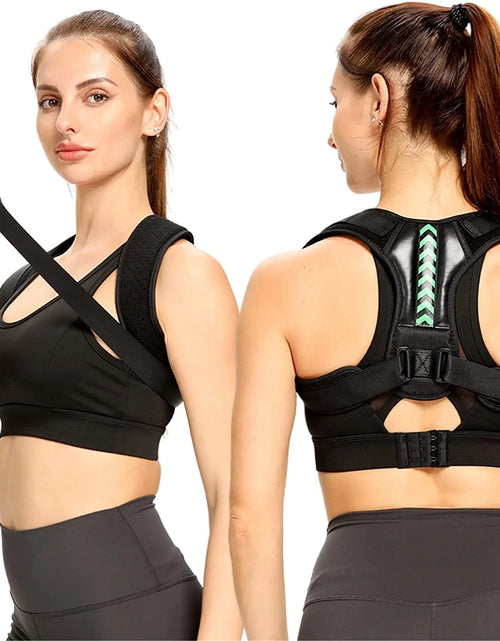 Load image into Gallery viewer, Shoulder Support Adjustable Back Pain Support Posture Corrector Brace Belt Strap
