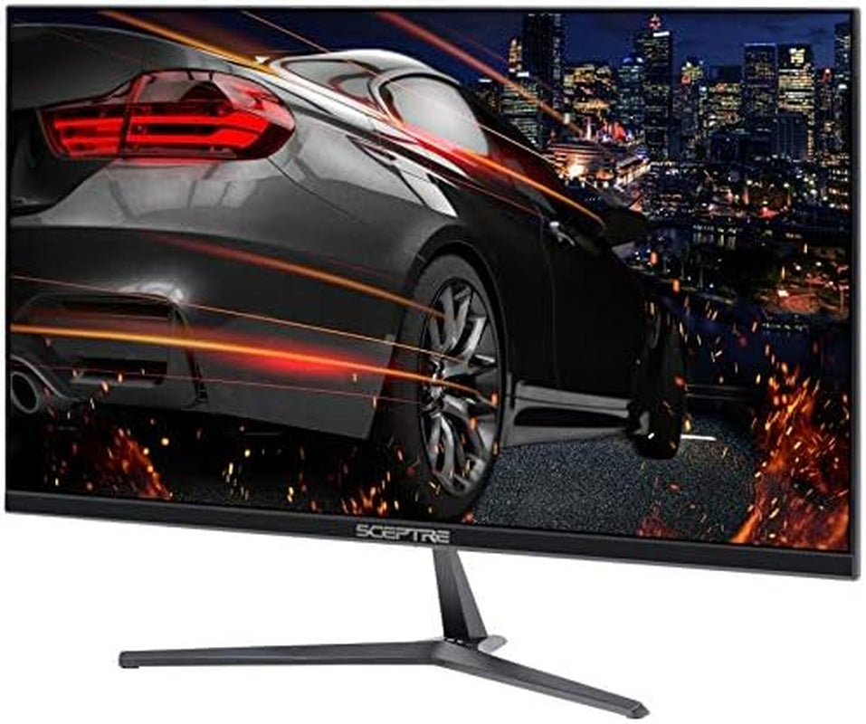E255B-1658A 25" FHD 1080P 165Hz Gaming Monitor with AMD FreeSync, 1Ms Response Time, Dual HDMI & DisplayPort, Built-In Speakers - Sleek Metallic Black Design