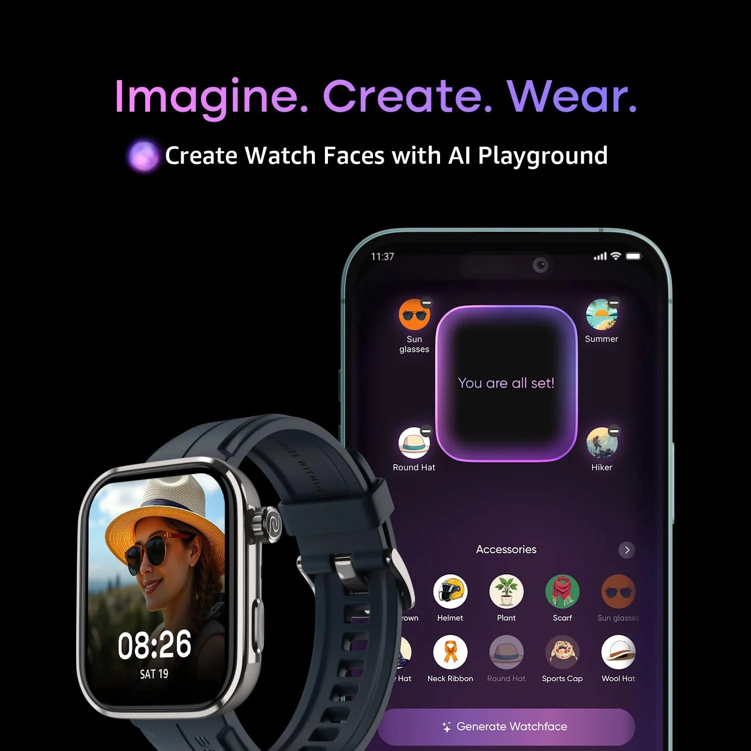 Colorfit Pro 6 Max Smartwatch – 1.96" AMOLED, AI, Stainless Steel, GPS, Swim, 5 ATM, 7-Day Battery, Sports, Fitness & Health (Signature Brown)