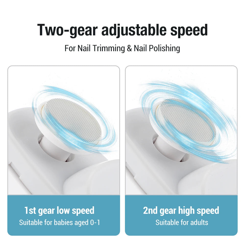Rechargeable Electric Nail Clipper & Polisher - Automatic Trimmer for All Ages with LED Light