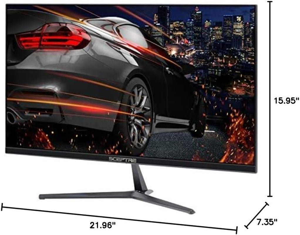 E255B-1658A 25" FHD 1080P 165Hz Gaming Monitor with AMD FreeSync, 1Ms Response Time, Dual HDMI & DisplayPort, Built-In Speakers - Sleek Metallic Black Design