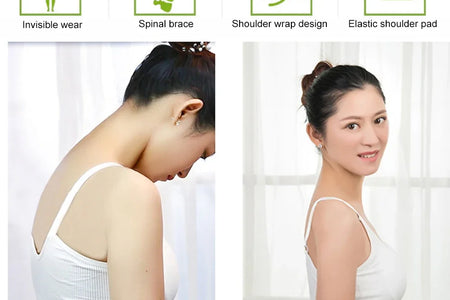 1PC Black Posture Corrector for Men and Women - Bionic System Back Brace Adjustable Upper Back Support Shoulder Posture Brace, Back Straightener Neck Pain Relief