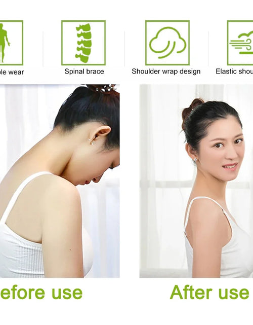 Load image into Gallery viewer, 1PC Black Posture Corrector for Men and Women - Bionic System Back Brace Adjustable Upper Back Support Shoulder Posture Brace, Back Straightener Neck Pain Relief
