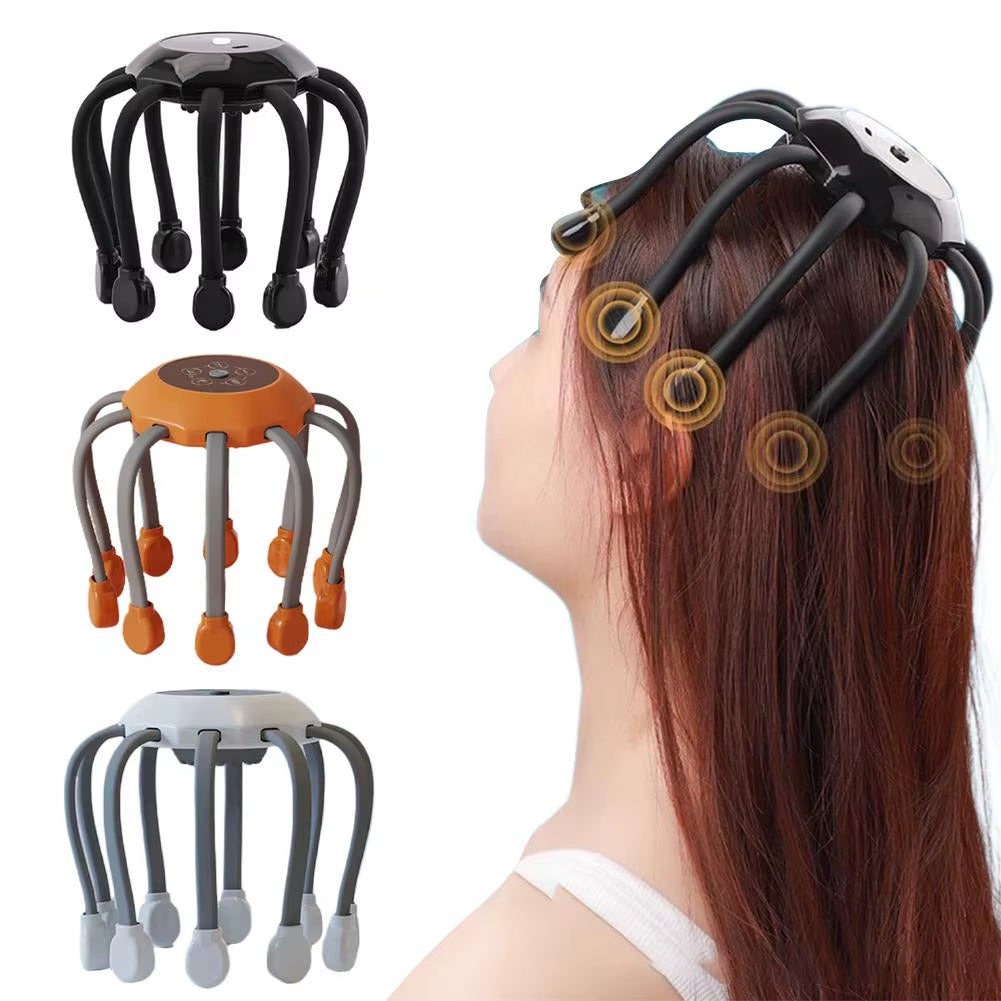 Ultimate 8-Claw Electric Head Massage Machine - 360° Relaxation Octopus Scalp Scratcher for Stress Relief and Health Care
