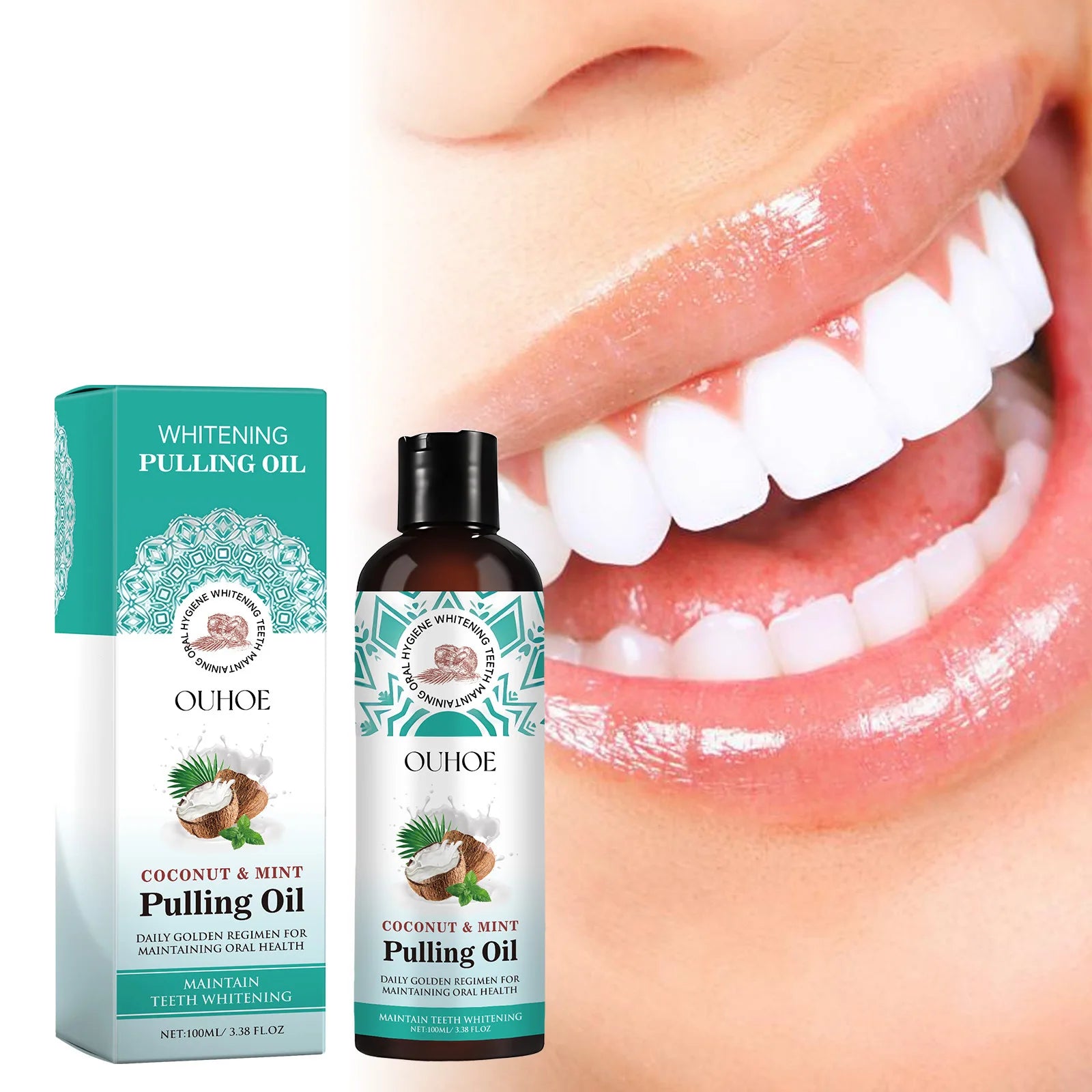 Coconut Oil Mouthwash for Fresh Breath, Odor Elimination, and Stain Removal - Ultimate Dental Care Solution