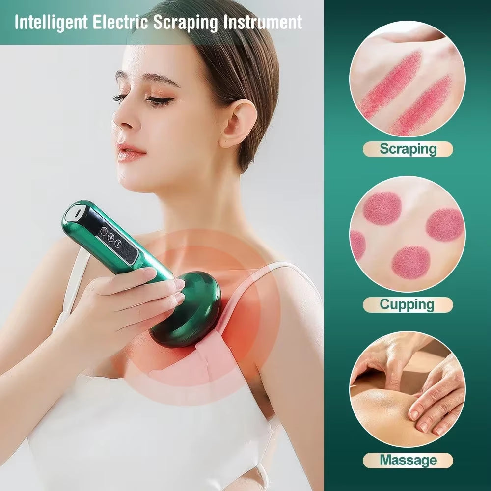 Revitalize Your Body with the Tricolor Electric Massager: Anti-Cellulite Vacuum Suction Cup & Infrared Heat Scraping Therapy for Slimming and Wellness