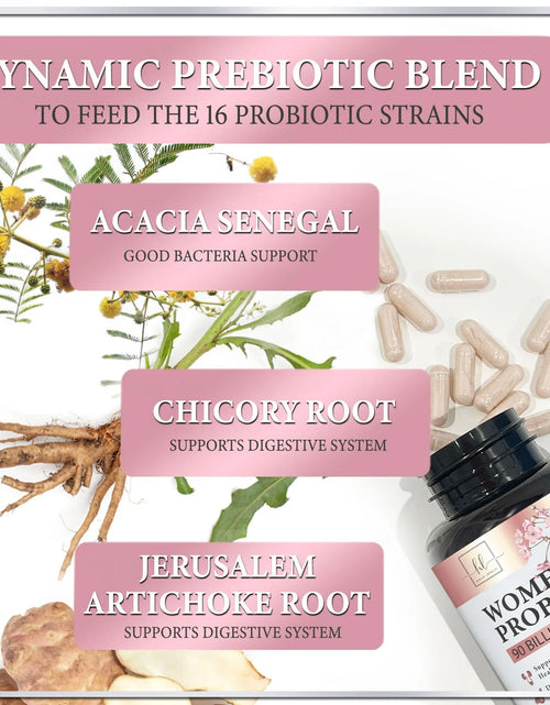 Load image into Gallery viewer, Probiotics for Women Digestive Health Support - 90 Billion CFU Women'S Probiotic, 16 Strains, Cranberry, Vaginal Probiotic with Prebiotics, PH, Immune, Urinary, &amp; Feminine Health Support, 60 Capsules
