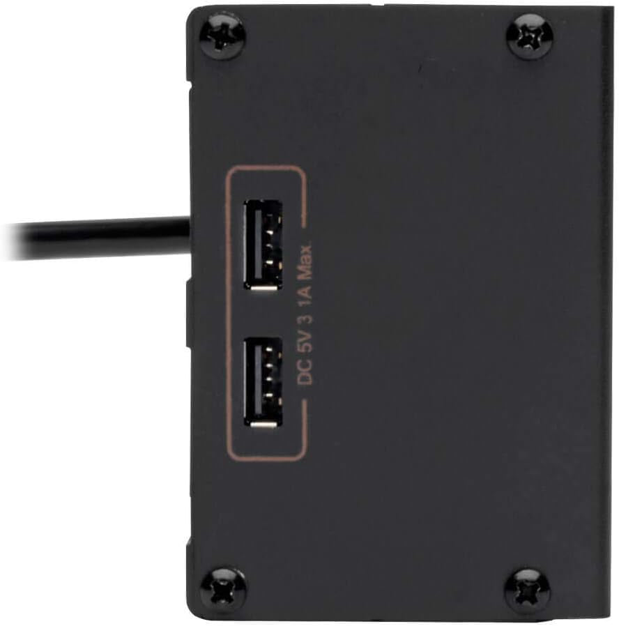 Isobar 4-Outlet Surge Protector Power Strip with 2 USB Ports, 8ft Cord, Right-Angle Plug, Metal Design, 3330 Joules Protection, Lifetime Warranty & $50K Insurance