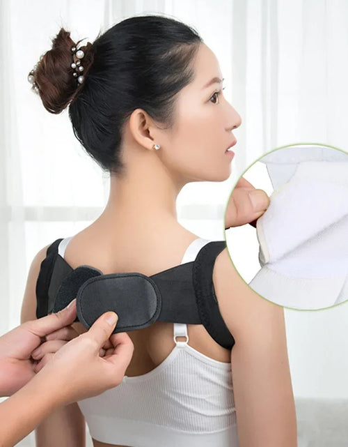 Load image into Gallery viewer, 1PC Black Posture Corrector for Men and Women - Bionic System Back Brace Adjustable Upper Back Support Shoulder Posture Brace, Back Straightener Neck Pain Relief
