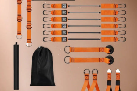Pilates Bar Kit with Resistance Bands, Multifunctional Pilates Bar for Women & Men with Heavy-Duty Metal Adjustment Buckle, Pilates Home Equipment for Full Bodyworkouts