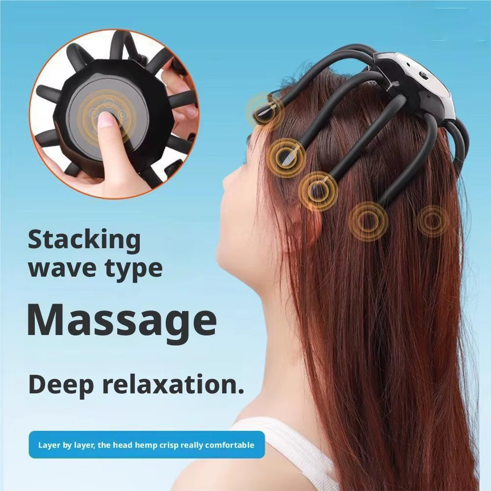 Ultimate 8-Claw Electric Head Massage Machine - 360° Relaxation Octopus Scalp Scratcher for Stress Relief and Health Care