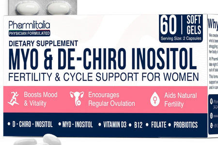 Myo Inositol D Chiro Inositol Supplement for Women Hormone Balance Healthy Ovarian Support 40:1 Myo Inositol Blend with Folate Vitamin D3 B12 & 20 Billion CFU Probiotics 60 Capsules