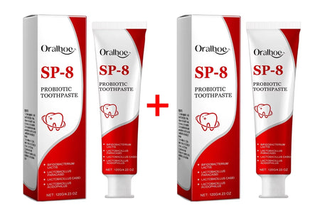 Sp-8 Probiotic Toothpaste - Brightening Mint Formula for Fresh Breath, Deep Cleaning, and Plaque Removal for Whiter Teeth