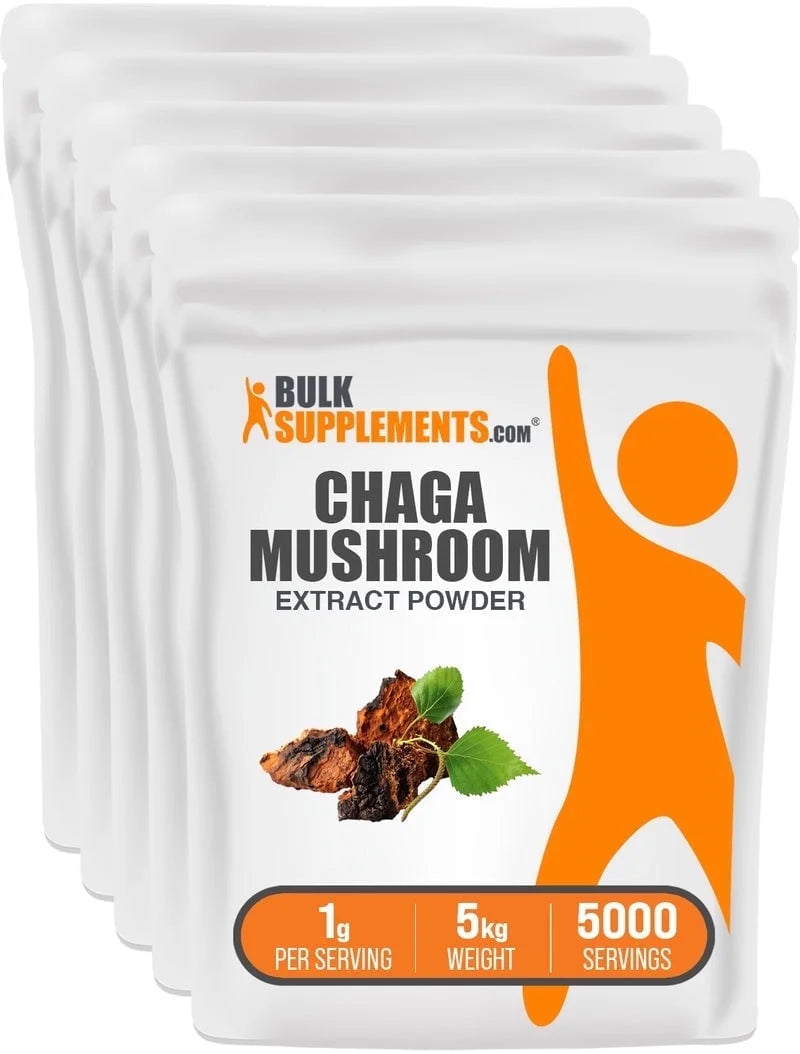 Bulksupplements Chaga Mushroom Extract Powder - Mushroom Supplement - Vegan & Herbal, 1G per Serving, 5Kg (11 Lbs)
