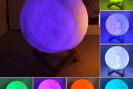 D5 Starry Moon Lamp 8Cm - LED Night Light with Stand, Perfect for Bedroom Decor and Gifts