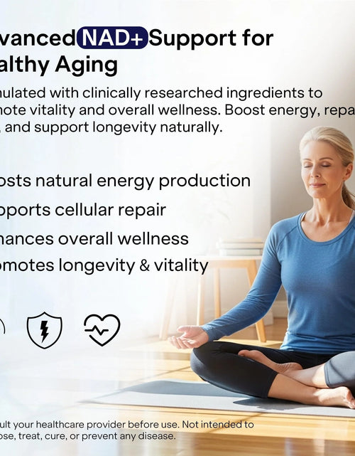 Load image into Gallery viewer, NAD Capsules Resveratrol Liposomal Nicotinamide Riboside Quercetin Vitamin B3 NAD Supplement for Women and Men anti Aging Boost Focus and Energy Cell Regeneration Supplement 120 Capsules

