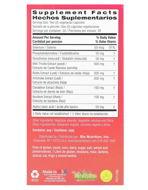 Load image into Gallery viewer, Bio Nutrition - Liver Wellness - 60 Vegetarian Capsules
