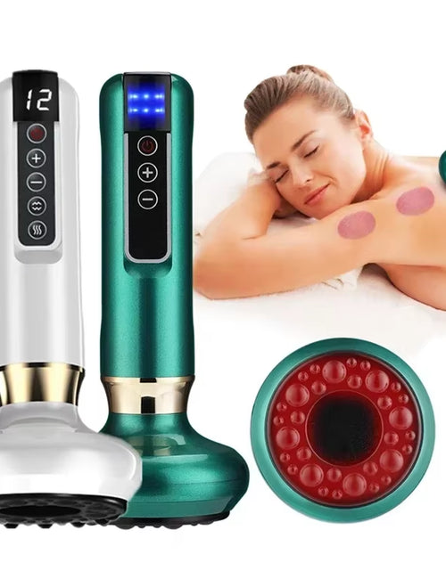 Load image into Gallery viewer, Revitalize Your Body with the Tricolor Electric Massager: Anti-Cellulite Vacuum Suction Cup &amp; Infrared Heat Scraping Therapy for Slimming and Wellness
