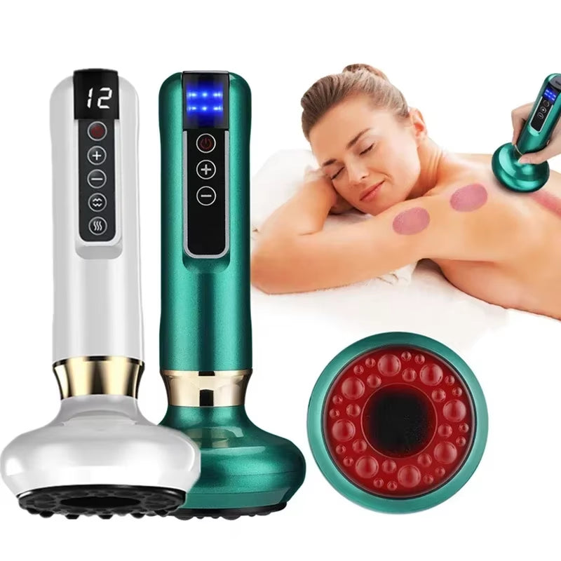 Revitalize Your Body with the Tricolor Electric Massager: Anti-Cellulite Vacuum Suction Cup & Infrared Heat Scraping Therapy for Slimming and Wellness