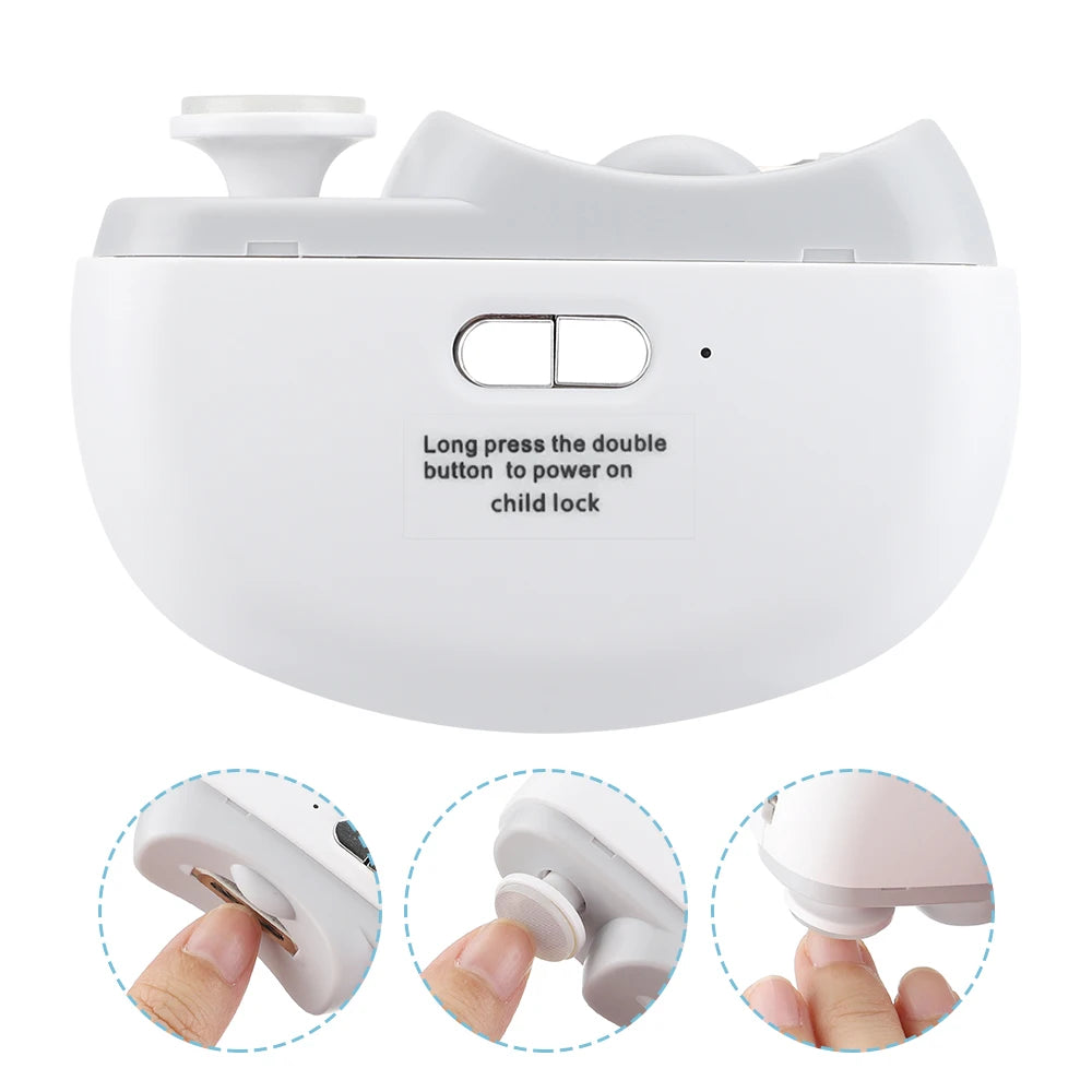 Rechargeable Electric Nail Clipper & Polisher - Automatic Trimmer for All Ages with LED Light
