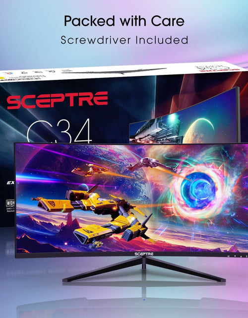 Load image into Gallery viewer, 30-Inch Ultra Wide Curved Gaming Monitor - 21:9, 2560x1080, 200Hz, HDMI/DisplayPort, Built-In Speakers, Sleek Metal Black Design
