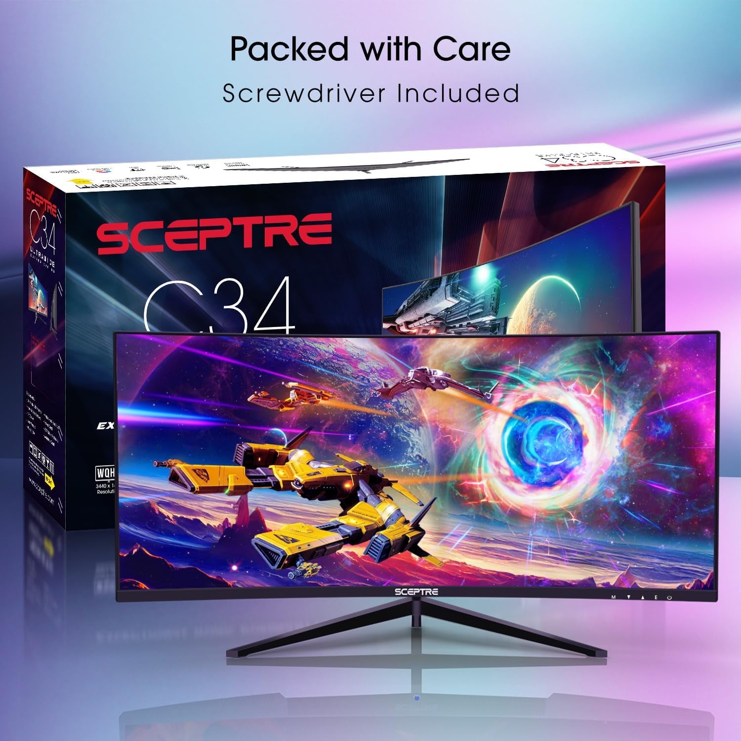 30-Inch Ultra Wide Curved Gaming Monitor - 21:9, 2560x1080, 200Hz, HDMI/DisplayPort, Built-In Speakers, Sleek Metal Black Design