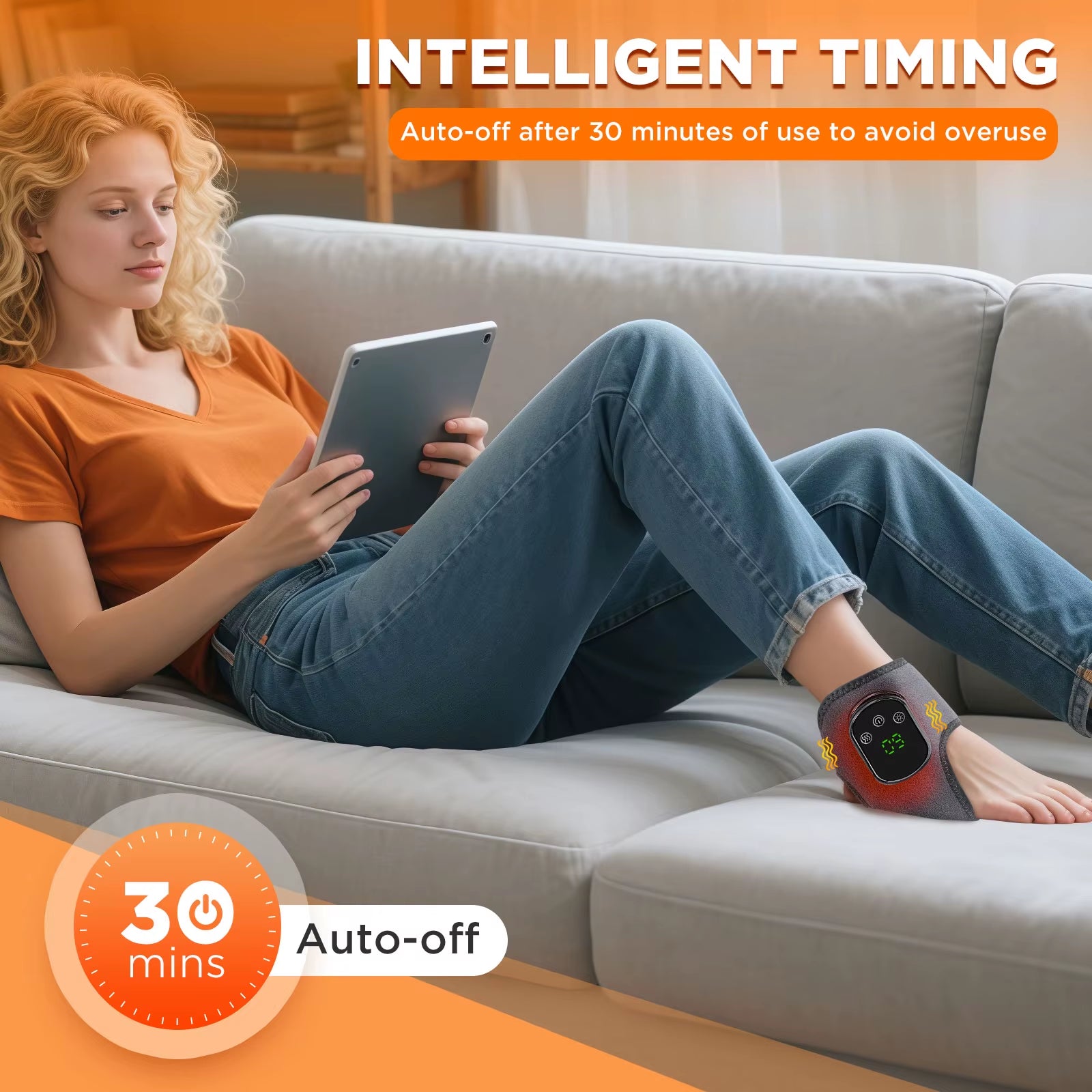 Revitalize Your Feet: Electric Foot & Ankle Massager with 3 Vibration Settings and Soothing Hot Compress