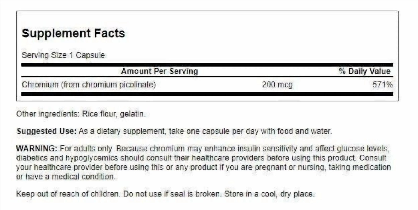 Chromium Picolinate - Natural Supplement Promoting Metabolism & Weight Management - Supports Healthy Blood Sugar Levels Already within the Normal Range - (200 Capsules, 200Mcg Each) 2 Pack