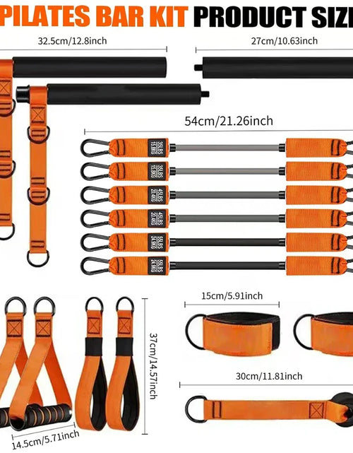 Load image into Gallery viewer, Pilates Bar Kit with Resistance Bands, Multifunctional Pilates Bar for Women &amp; Men with Heavy-Duty Metal Adjustment Buckle, Pilates Home Equipment for Full Bodyworkouts
