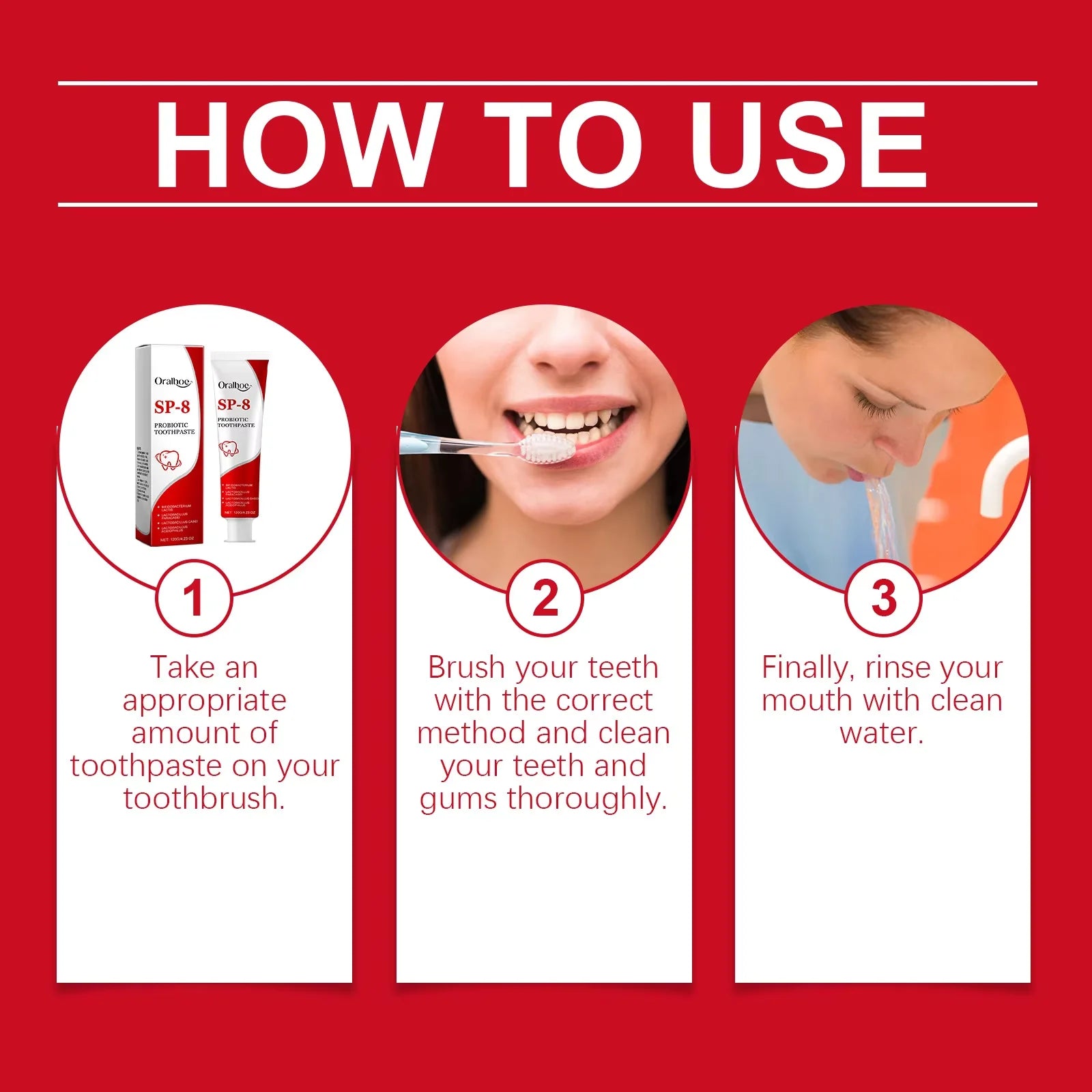 Sp-8 Probiotic Toothpaste - Brightening Mint Formula for Fresh Breath, Deep Cleaning, and Plaque Removal for Whiter Teeth