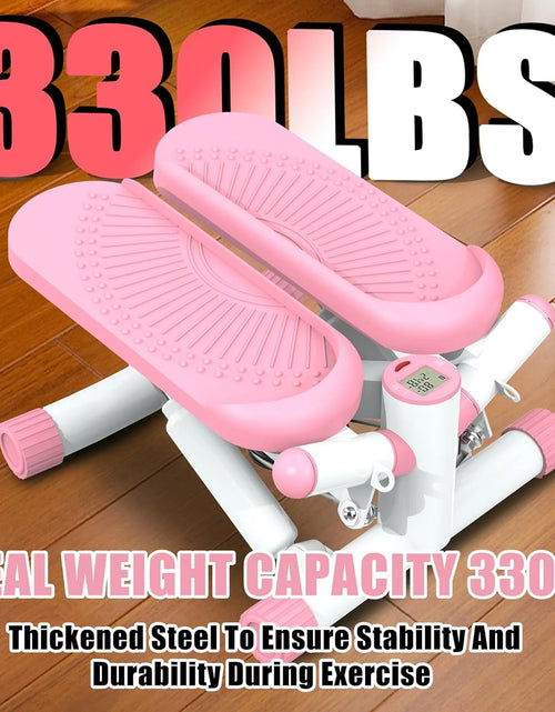 Load image into Gallery viewer, Steppers for Exercise at Home, Twist Stepper with 350LBS Loading Capacity, Mini Stepper with Resistance Bands, Hydraulic Fitness Stair Stepper for Home with LCD Monitor
