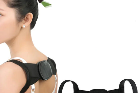 1PC Black Posture Corrector for Men and Women - Bionic System Back Brace Adjustable Upper Back Support Shoulder Posture Brace, Back Straightener Neck Pain Relief