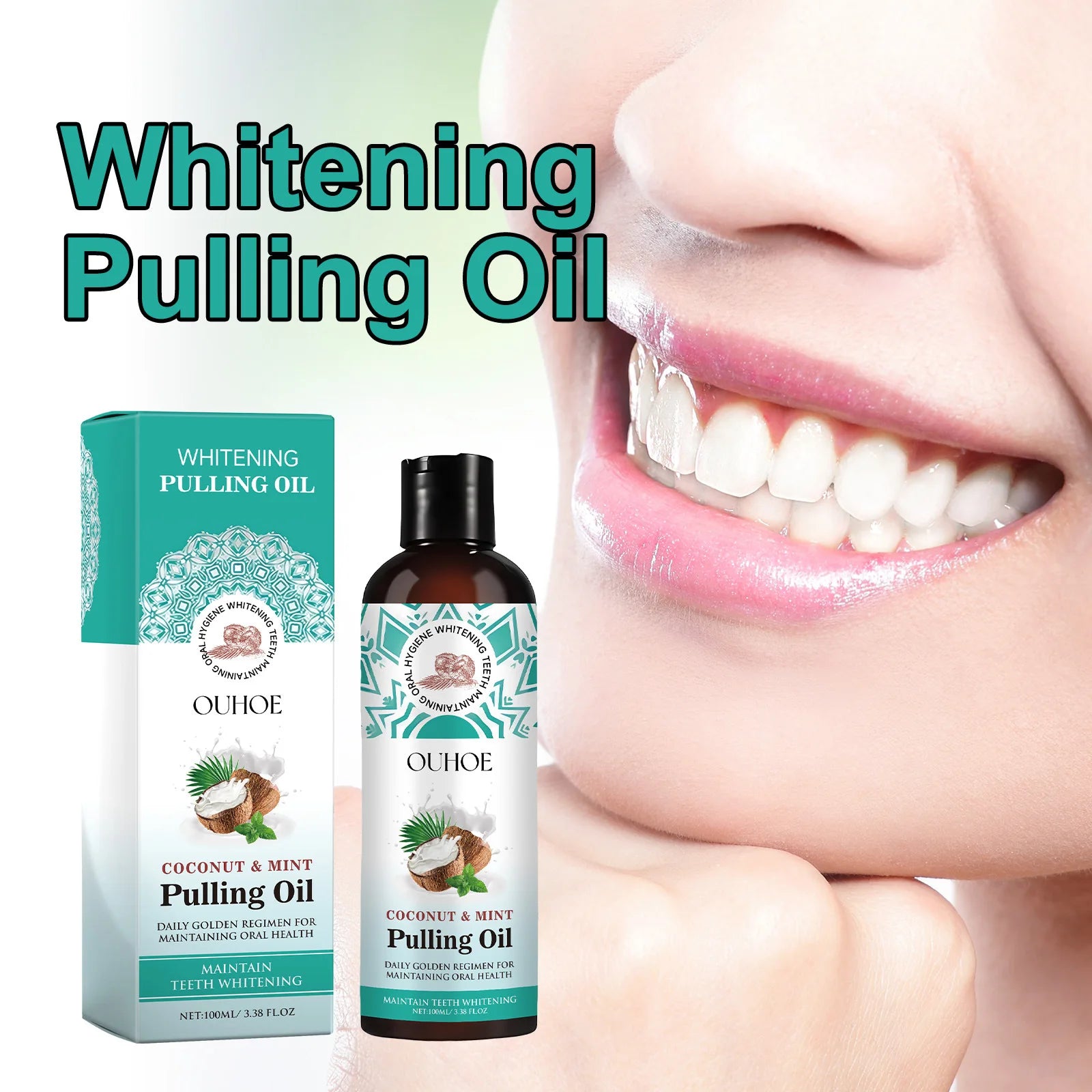 Coconut Oil Mouthwash for Fresh Breath, Odor Elimination, and Stain Removal - Ultimate Dental Care Solution
