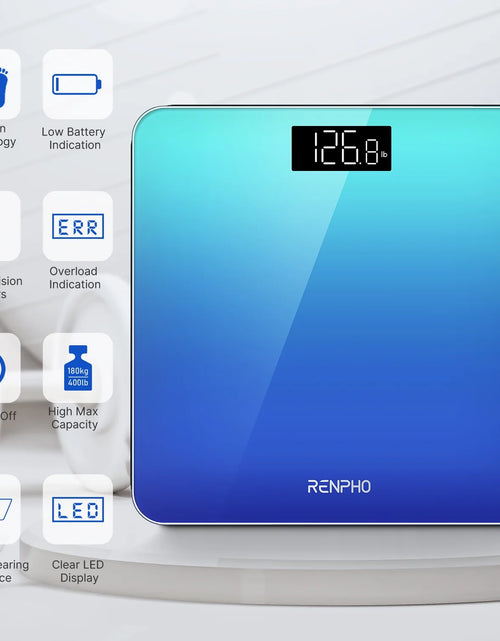 Load image into Gallery viewer, Highly Accurate Digital Body Weight Scale, 400 Lb, Gradient-Blue
