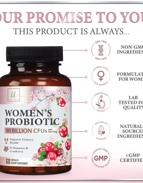 Load image into Gallery viewer, Probiotics for Women Digestive Health Support - 90 Billion CFU Women'S Probiotic, 16 Strains, Cranberry, Vaginal Probiotic with Prebiotics, PH, Immune, Urinary, &amp; Feminine Health Support, 60 Capsules
