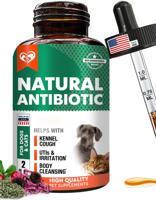 Load image into Gallery viewer, Natural Herbal Antibiotics for Cats and Dogs Kennel Cough Relief &amp; Urinary Tract Support Cranberry UTI Treatment Pet Supplement Respiratory &amp; Cold Infection Medicine Made in USA
