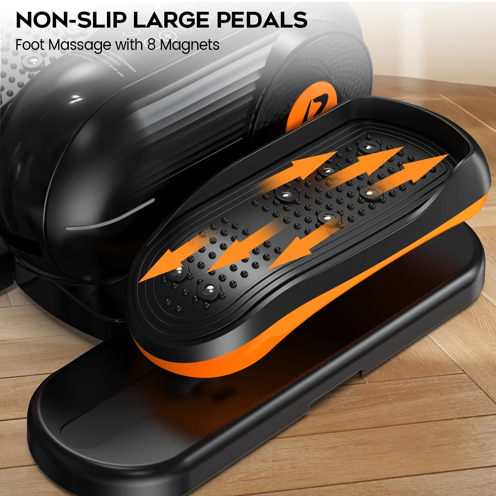 under Desk Elliptical Machine Fully Assembled Electric Pedal Exerciser Trainer Dual-Directional Training Mini Exercise Equipment with Remote Control & LCD Monitor for Home Office Gym