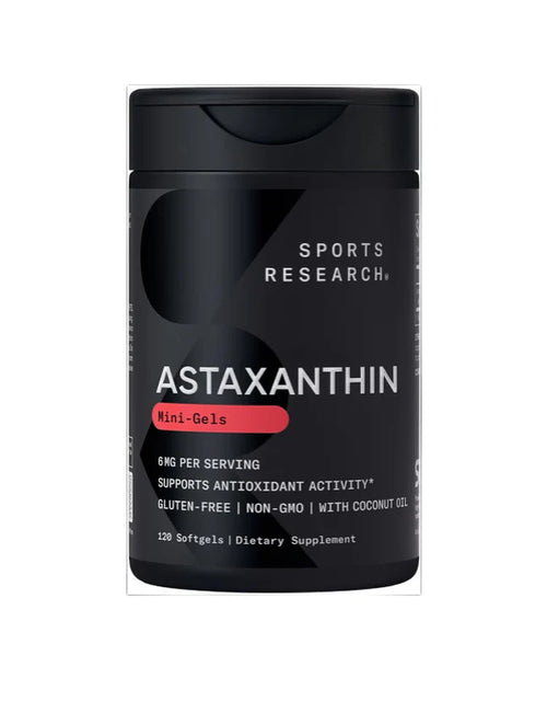 Load image into Gallery viewer, Sports Research Triple Strength Astaxanthin Supplement (6Mg) with Organic Coconut Oil for Antioxidant Activity, Skin &amp; Eye Health Support - Non-Gmo Verified &amp; Gluten Free - 120 Softgels
