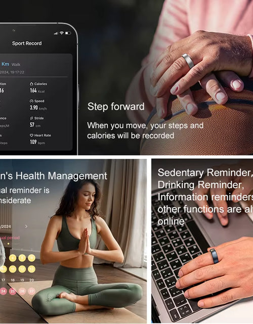Load image into Gallery viewer, R10 Smart Ring: Wireless Charging Health &amp; Sleep Monitor for Men &amp; Women, Multi-Sport Modes Compatible with Android &amp; iOS
