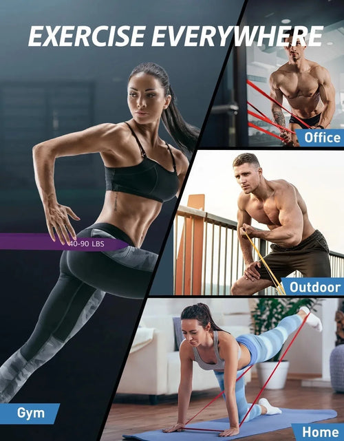Load image into Gallery viewer, Resistance Bands Set (5Pcs), Exercise Bands with 5 Resistance Levels-Up to 330 Lbs, Pull up Bands for Men &amp; Women, Exercise Workout Bands for Working Out, Body Stretching, Muscle Training
