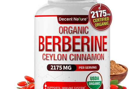 Organic Berberine with Ceylon Cinnamon 2175Mg Berberine Supplement 90 Capsules